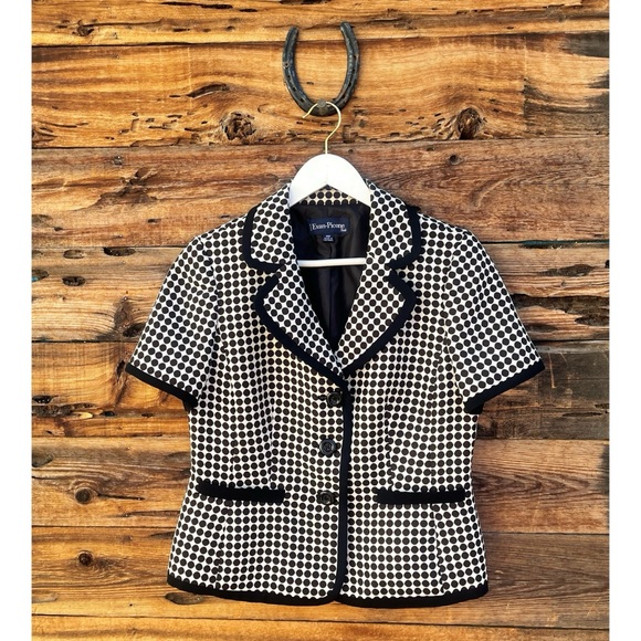EVAN-PICONE | Polka Dot Short Sleeve Blazer 10P - Picture 1 of 4
